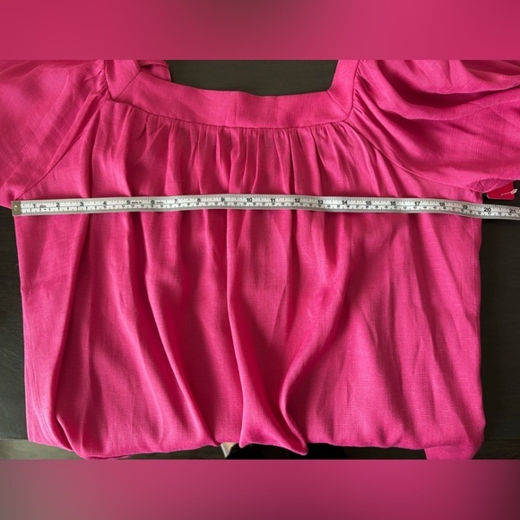 NEW Andree By Unit Sz L Boho Cottagecore Prairie Peasant Pink Cotton Blouse - Picture 12 of 13